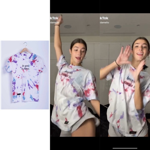 ASO Charli Damelio NWOT “ do good in silence’ Tee - Picture 3 of 4